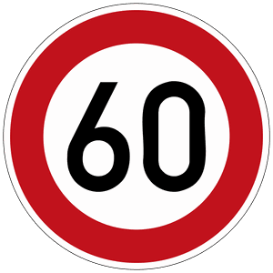 Verkehrszeichen 274-60